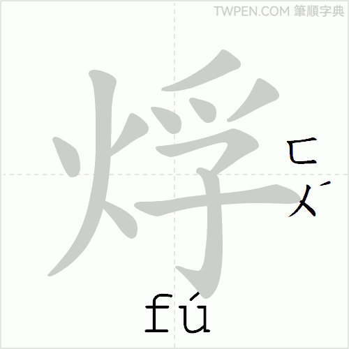 “「烰」的筆順動畫”