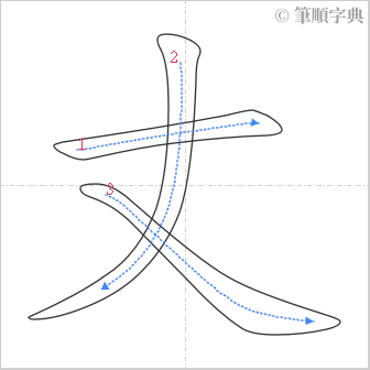 “「丈」的筆順”