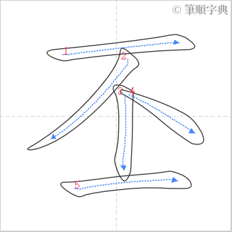 “「丕」的筆順”