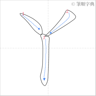 “「丫」的筆順”