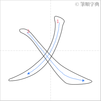 “「乂」的筆順”