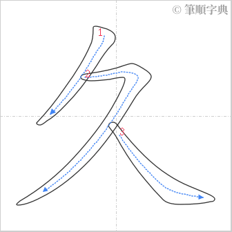 “「久」的筆順”