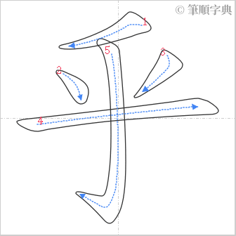 “「乎」的筆順”