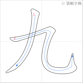 “「九」的筆順”