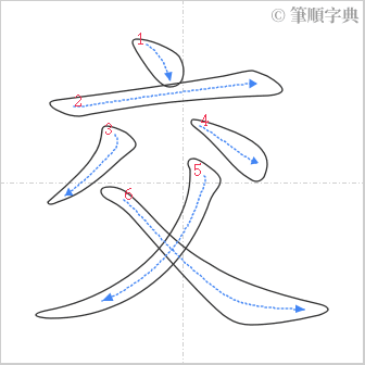 “「交」的筆順”