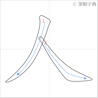 “「人」的筆順”