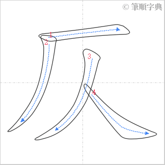 “「仄」的筆順”