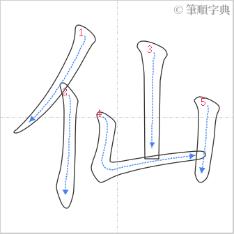 “「仙」的筆順”