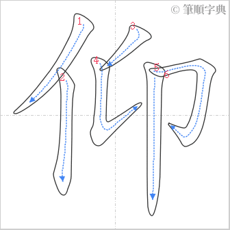 “「仰」的筆順”