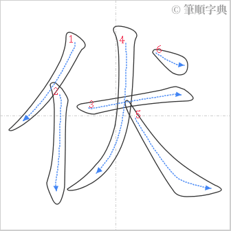 “「伏」的筆順”