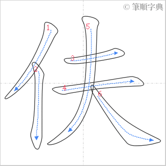 “「伕」的筆順”