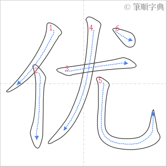 “「优」的筆順”