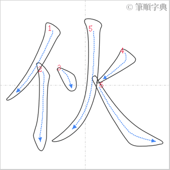 “「伙」的筆順”