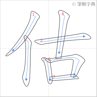 “「估」的筆順”