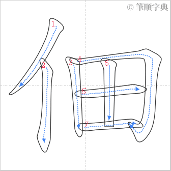 “「佃」的筆順”