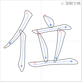 “「位」的筆順”