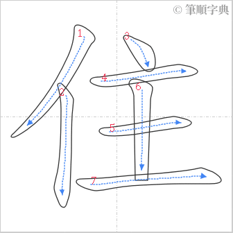 “「住」的筆順”