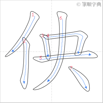 “「佒」的筆順”