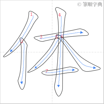 “「体」的筆順”