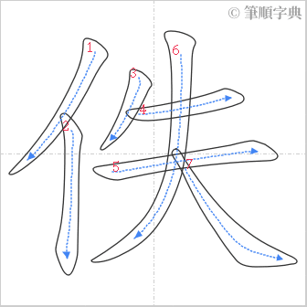 “「佚」的筆順”