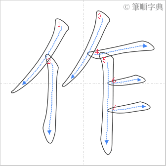 “「作」的筆順”