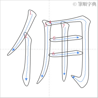 “「佣」的筆順”