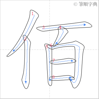 “「佰」的筆順”