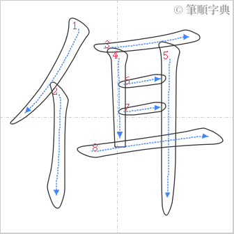 “「佴」的筆順”