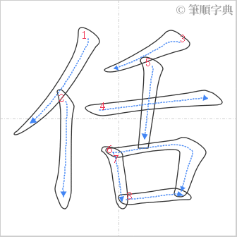 “「佸」的筆順”