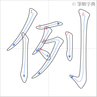 “「例」的筆順”