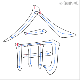 “「侖」的筆順”