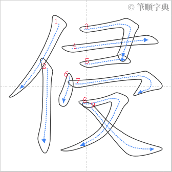 “「侵」的筆順”