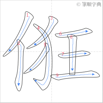 “「俇」的筆順”