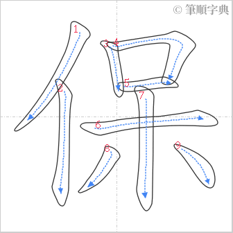 “「保」的筆順”