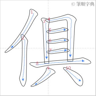 “「俱」的筆順”