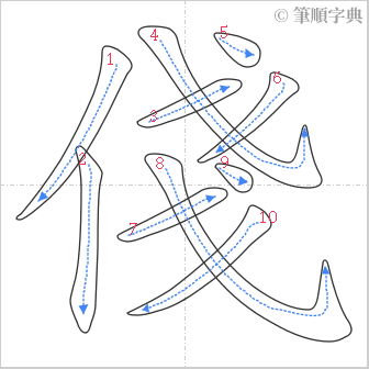 “「俴」的筆順”