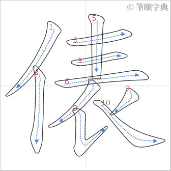 “「俵」的筆順”