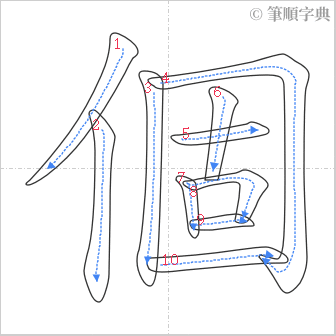 “「個」的筆順”