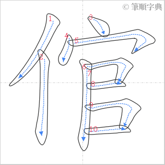 “「倌」的筆順”