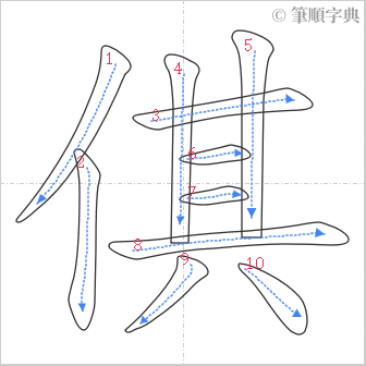 “「倛」的筆順”