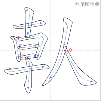 “「倝」的筆順”