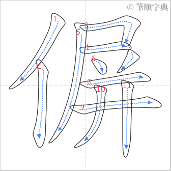 “「偋」的筆順”