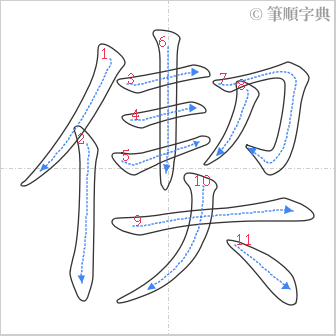 “「偰」的筆順”