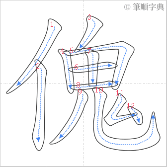 “「傀」的筆順”