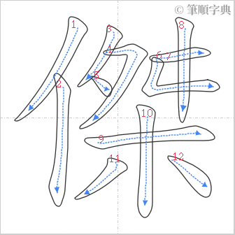 “「傑」的筆順”