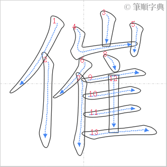 “「催」的筆順”