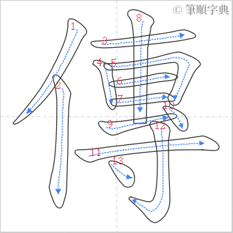 “「傳」的筆順”