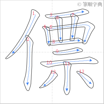 “「僄」的筆順”