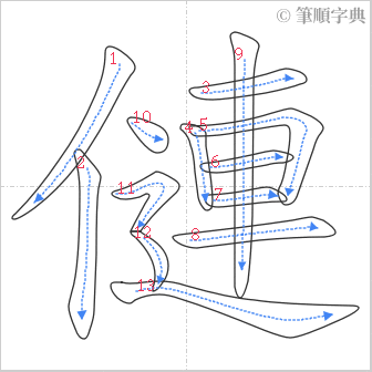 “「僆」的筆順”