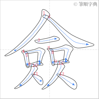 “「僉」的筆順”